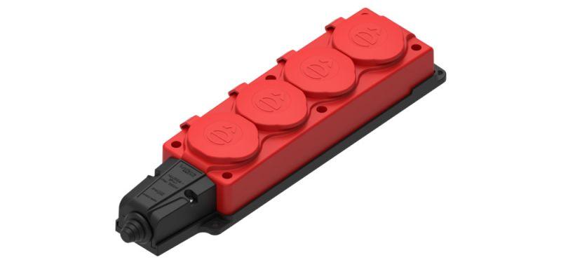 колодка удлинителя 4-м 16а ip44 multiset 2p+e 250в каучук красн. se mst4124rd от BTSprom.by