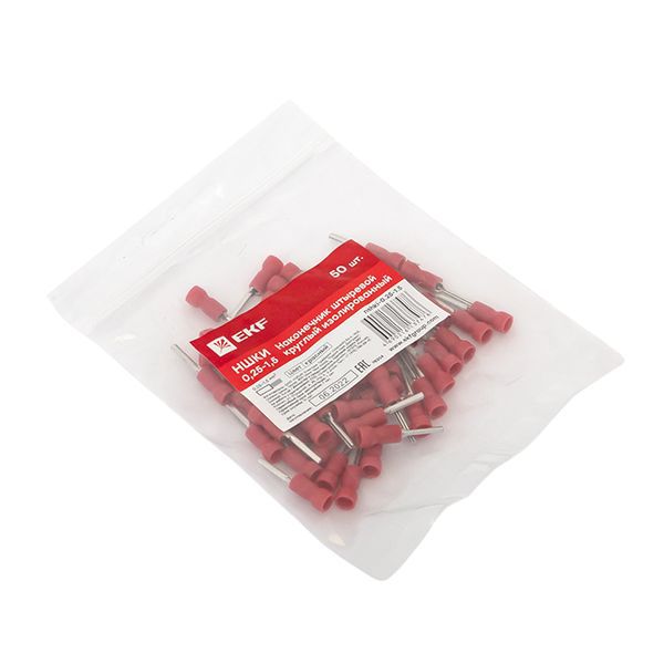  Наконечник штыревой круглый изолированный НШКИ 0.25-1.5 (уп.50шт) EKF nshki-0.25-1.5 фото в каталоге от BTSprom.by