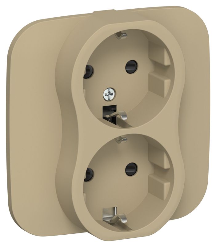 розетка 2-м сп flite рсш12-0-а-флх 16а с заземл. с защ. шторками в сборе механизм хаки iek fi-r24a-16-k59 от BTSprom.by