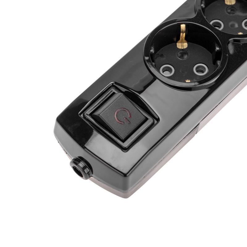  Колодка 6-м с заземл. PREMIUM с выкл. черн. Rexant 13-4406 фото в каталоге от BTSprom.by