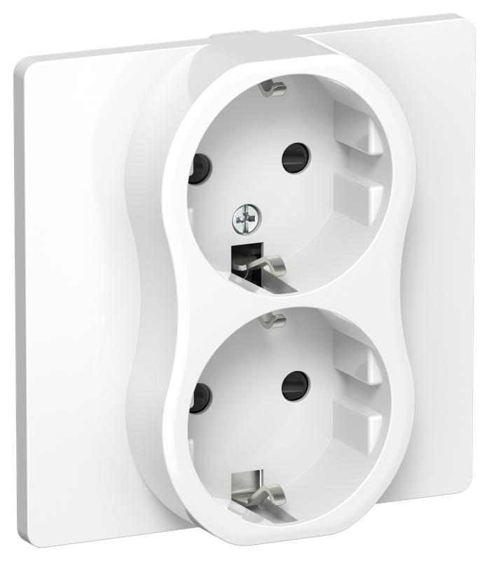 розетка 2-м сп flite рсш12-1-к-флб 16а с заземл. с защ. шторками безвинтовое крепление в сборе механизм бел. iek fi-r24c-16-1-k01 от BTSprom.by