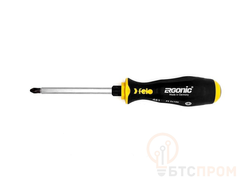 Отвертка крестовая ударная Ergonic PZ 2х100 Felo 45120340 фото в каталоге от BTSprom.by  Отвертка крестовая ударная Ergonic PZ 2х100 Felo 45120340 фото в каталоге от BTSprom.by