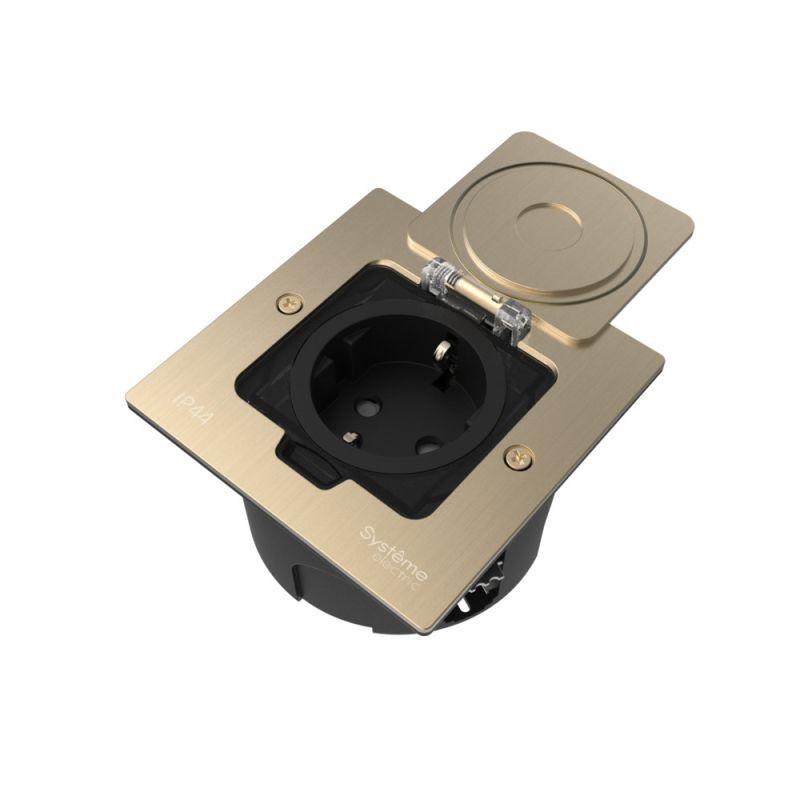 лючок multidesk mdk21 с розеткой 2p+e 16а 250в ip44 с монтажной коробкой для стены фальшпола стола никель se mdk21102na от BTSprom.by