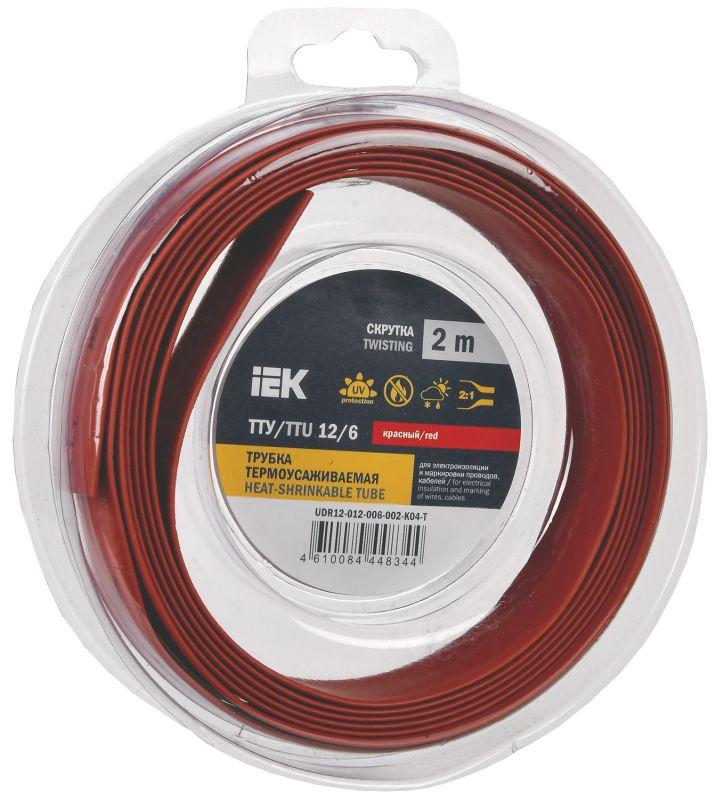 трубка термоусадочная тту нг-ls 12/6 красн. (уп.2м) iek udr12-012-006-002-k04-t от BTSprom.by