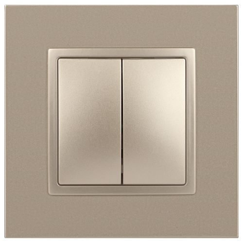  Переключатель 2-кл. СП Elegance 14-1106-04 10А IP20 250В 10AX механизм шампань Эра Б0034246 фото в каталоге от BTSprom.by