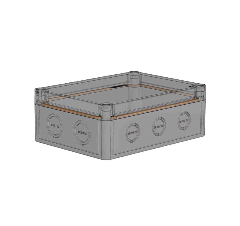 коробка абс низкая прозр. крышка св. сер. din hegel кр2802-423 от BTSprom.by