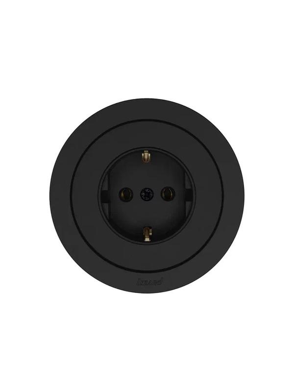  Розетка 1-м OSEN IP20 16А с заземл. ПБТ механизм черн. бархат LEZARD 743-4288-122B фото в каталоге от BTSprom.by