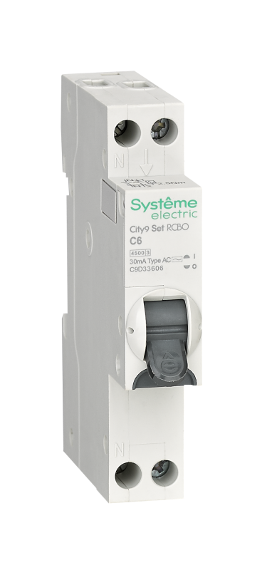 выключатель автоматический дифференциального тока 2п (1p+n) c 6а 30ма тип ac 4.5ка city9 18мм se c9d33606 от BTSprom.by