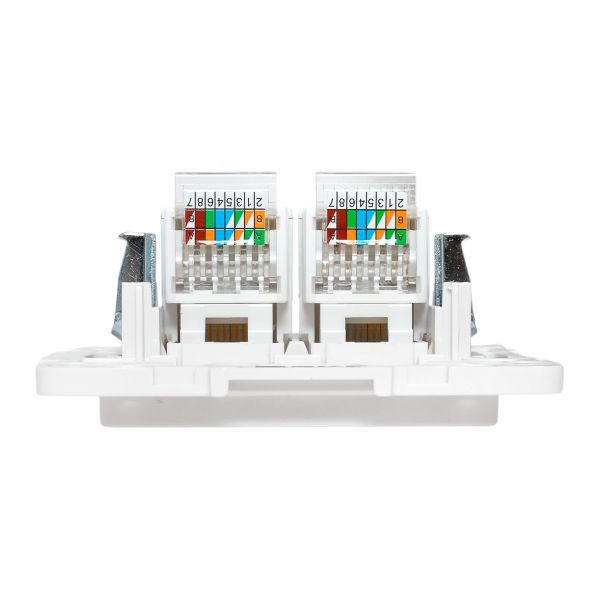  Розетка компьютерная 2-м Стокгольм RJ-45 механизм бел. EKF EYK02-035-10 фото в каталоге от BTSprom.by