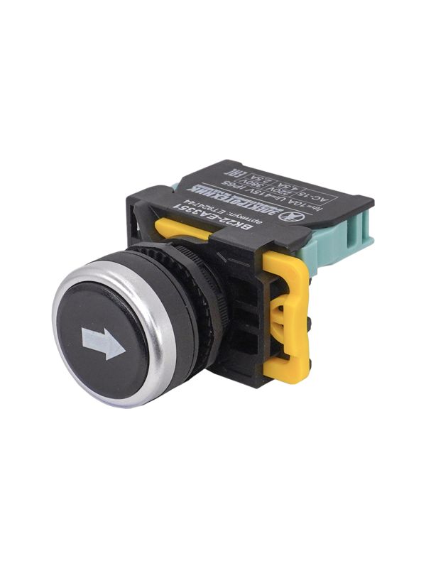 выключатель кнопочный вк22-ea3351 с символом "стрелка вверх"/"стрелка вниз" 1но цилиндр d22мм ip65 черн. электротехник et924744 от BTSprom.by