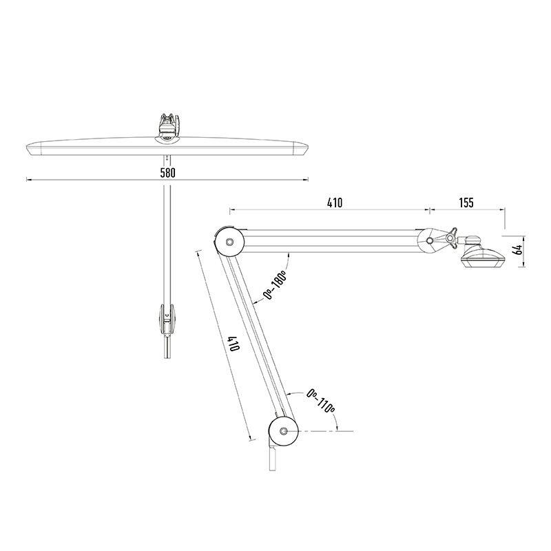  Лампа настольная на струбцине 117LED Blue Stream регулировка яркости бел. Rexant 31-0409 фото в каталоге от BTSprom.by