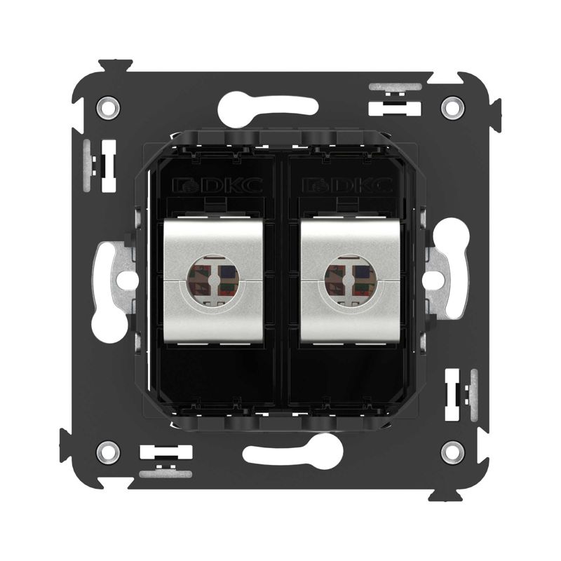  Розетка компьютерная 2-м СП Avanti "Черный квадрат" RJ45 кат.5E без шторок экранир. механизм DKC 4402764 фото в каталоге от BTSprom.by