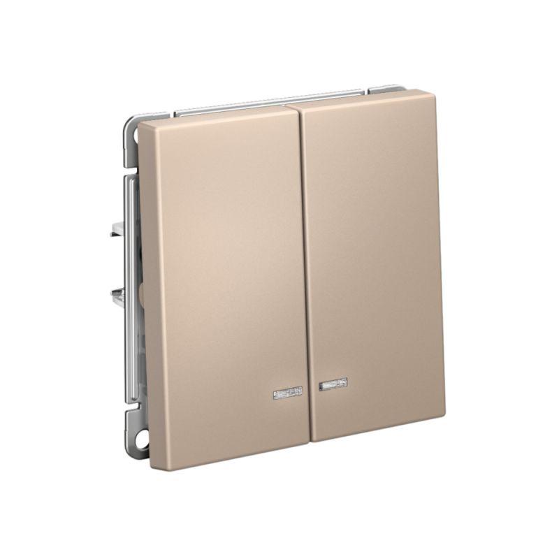  Выключатель 2-кл. ArtGallery (сх. 5а) 10AX с подсветкой механизм песочн. SE GAL001253 фото в каталоге от BTSprom.by