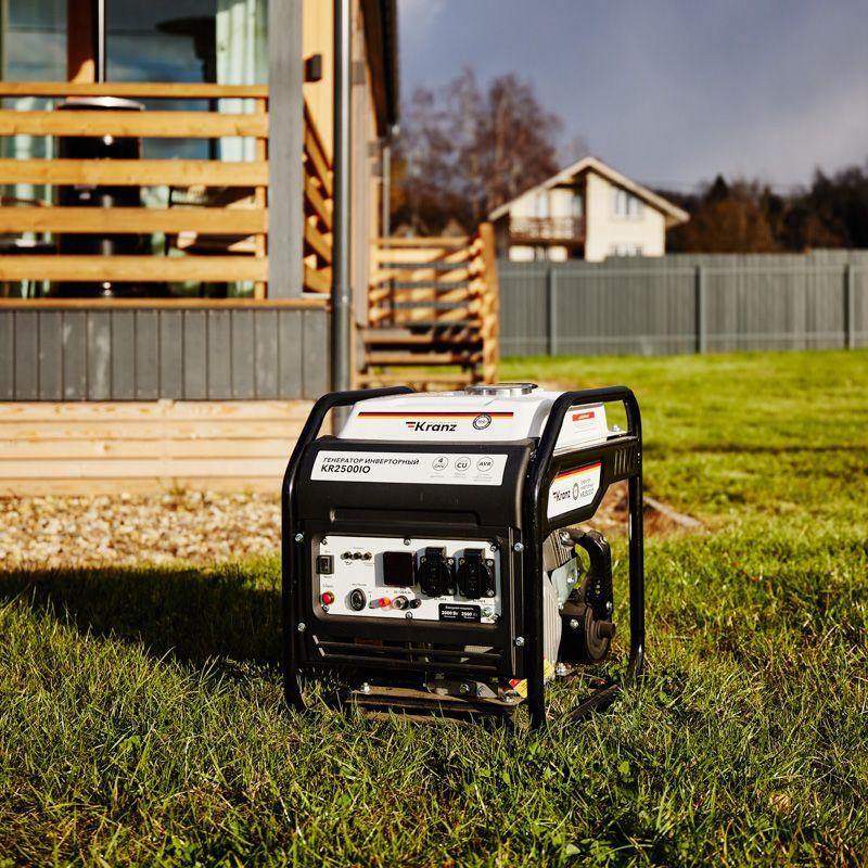  Генератор инверторный KR2500IO 2.5кВт 230В 7л открытый корпус ручной старт KRANZ KR-16-1142 фото в каталоге от BTSprom.by