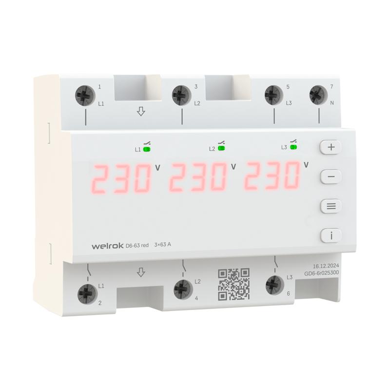  Реле напряжения D6-63 red Welrok 4660251140410 фото в каталоге от BTSprom.by