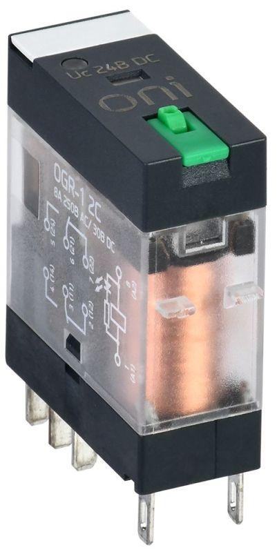 реле общего назначения ogr-1 2c 24в dc с led и тест. кнопкой oni ogr-1-2c-dc24v-l-b от BTSprom.by