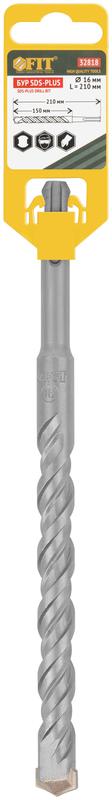  Бур по бетону SDS PLUS профи W-образная вставка двойная спираль 16х210мм FIT 32818 фото в каталоге от BTSprom.by