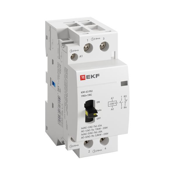 контактор модульный км ру 63а 1no+1nc (2 мод.) proxima ekf km-2m-63-11 от BTSprom.by