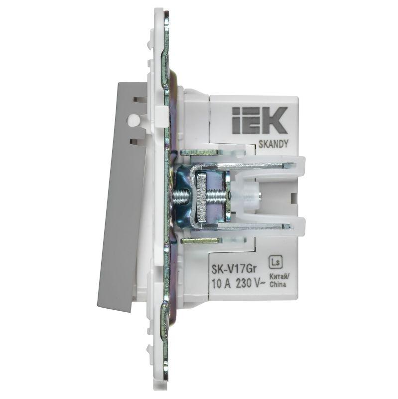  Кнопка звонка SKANDY 10А SK-V17Gr для отелей с индикацией сер. IEK SK-V14-2-10-K03 фото в каталоге от BTSprom.by