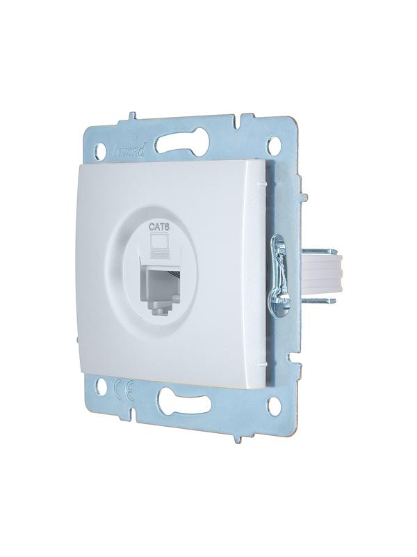  Розетка компьютерная 1-м СП ASTI IP20 RJ45 механизм Cat 6e жемчуж./бел. перламутр. LEZARD 7081-3088-140 фото в каталоге от BTSprom.by