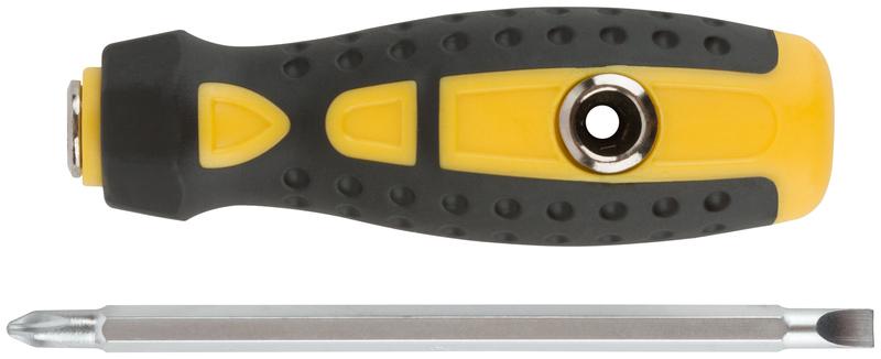  Отвертка с переставным жалом профи прямая и Т-обр. CrV сталь прорезин. ручка 6х130мм РН2/SL6 FIT 56230 фото в каталоге от BTSprom.by