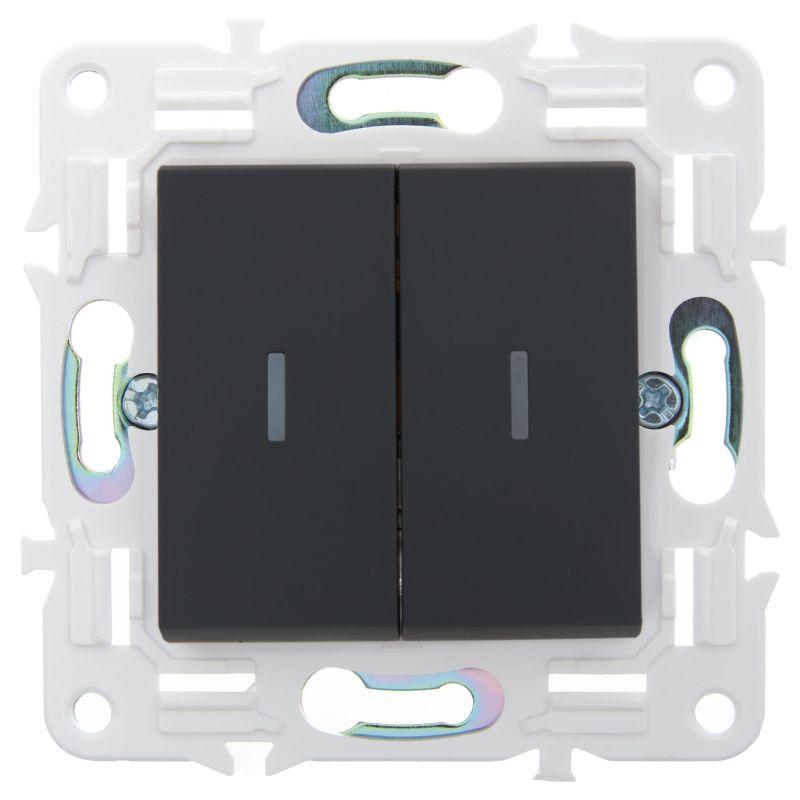  Выключатель 2-кл. SKANDY 10А SK-V04G графит IEK SK-V20-0-10-K53 фото в каталоге от BTSprom.by