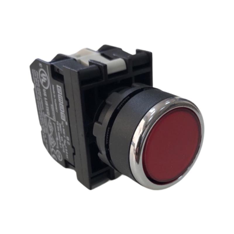 кнопка с подсветкой-светодиод (1но+1нз) 12-30в перем. и пост. тока красн. emas b162dk от BTSprom.by