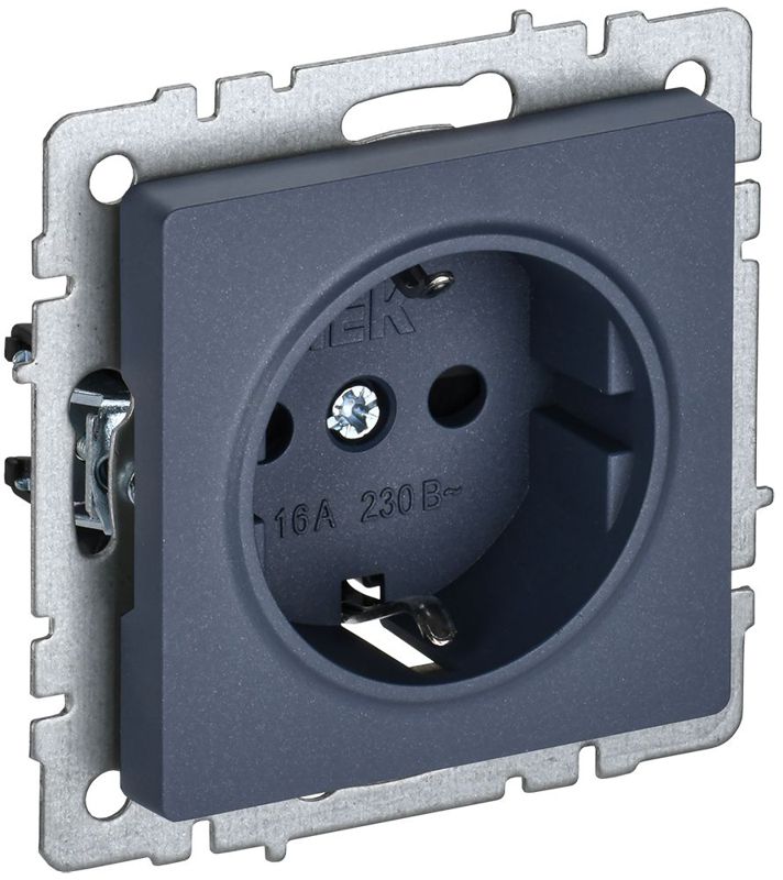 розетка 1-м сп brite рс14-1-0-брм 16а с заземл. защ. шторки механизм маренго iek br-r14-16-k35 от BTSprom.by