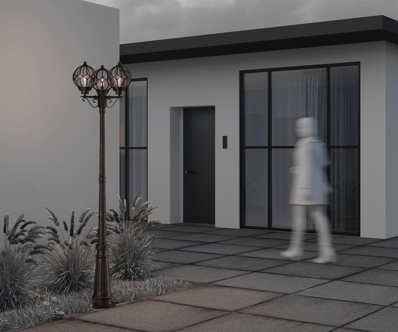  Светильник Via 3х60Вт E27 IP44 садово-парковый Maytoni O023FL-03G фото в каталоге от BTSprom.by