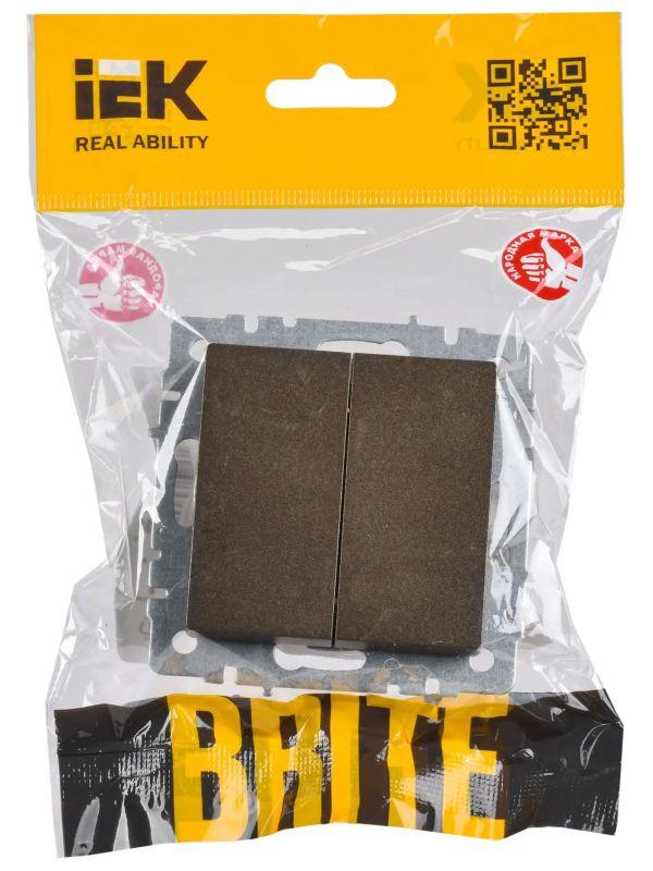  Выключатель проходной 2-кл. СП BRITE ВС10-2-6-БрТБ 10А механизм бронза IEK BR-V22-0-10-K45 фото в каталоге от BTSprom.by