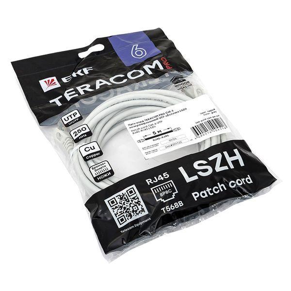  Патч-корд кат.6 UTP неэкранир. LSZH PRO 5м сер.TERACOM EKF TRP-6UTP-LSH-5M-GY фото в каталоге от BTSprom.by