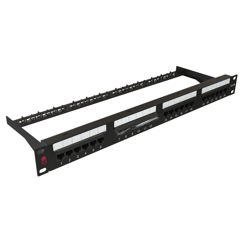 патч-панель 19дюйм 1u 24 порта rj45 кат.5e dual idc с задн. кабельным организатором черн. sysmatrix pp 1901u.s245eu.m от BTSprom.by
