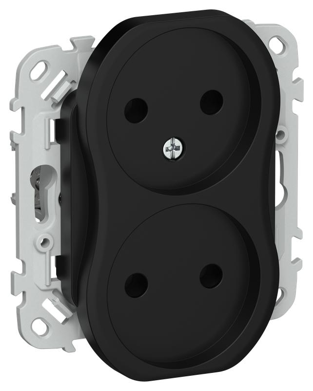 розетка 2-м сп flite рс02-0-флч 10а без заземл. без защ. шторок механизм черн. iek fi-r20-10-k02 от BTSprom.by