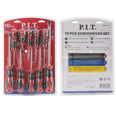набор отверток с магнитным наконечником advance cr-v ph0-ph3; sl3-sl8 (10 предметов) p.i.t. hsdr04-0010 от BTSprom.by