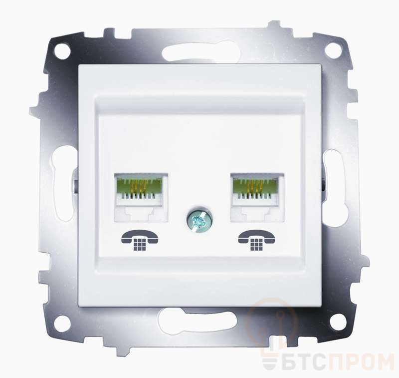 Розетка телефонная 2-м Cosmo RJ11 механизм бел. ABB 619-010200-222 фото в каталоге от BTSprom.by  Розетка телефонная 2-м Cosmo RJ11 механизм бел. ABB 619-010200-222 фото в каталоге от BTSprom.by