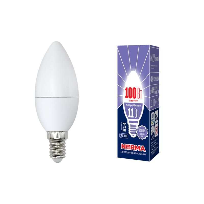 лампа светодиодная led-c37-11w/dw/e14/fr/nr norma 11вт матовая e14 (упак. картон) volpe ul-00003810 от BTSprom.by