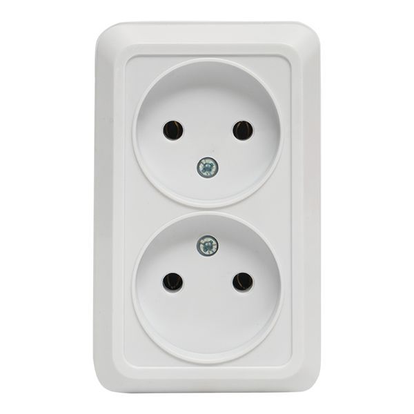  Розетка 2-м ОП Рим 10А IP20 без заземл. бел. EKF ENR10-102-10 фото в каталоге от BTSprom.by