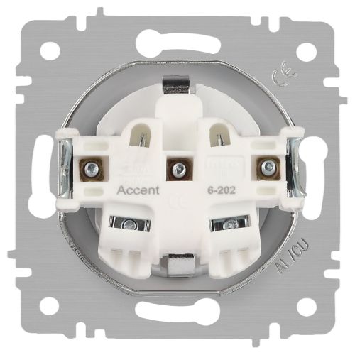  Розетка 1-м СП Accent 6-202-01М 16А IP20 250В 2P+E Schuko бел. матов. Intro Б0063681 фото в каталоге от BTSprom.by
