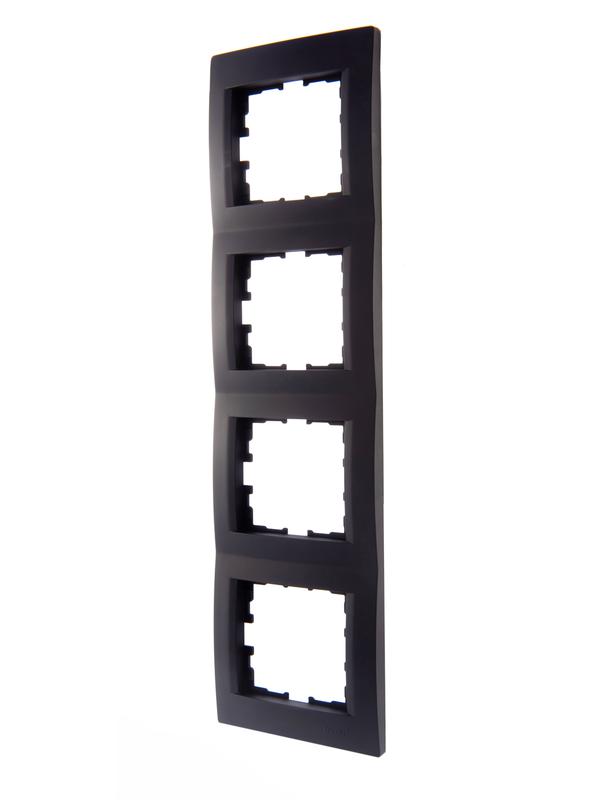  Рамка 4-м Karina вертикал. черн. бархат LEZARD 707-4200-154 фото в каталоге от BTSprom.by