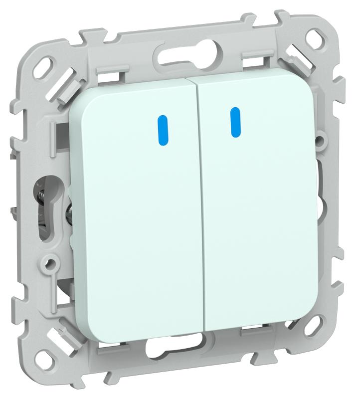 выключатель проходной 2-кл. сп flite вс62-1-1-флхл 10а с индикацией механизм холод. лед iek fi-v22-1-10-1-k94 от BTSprom.by