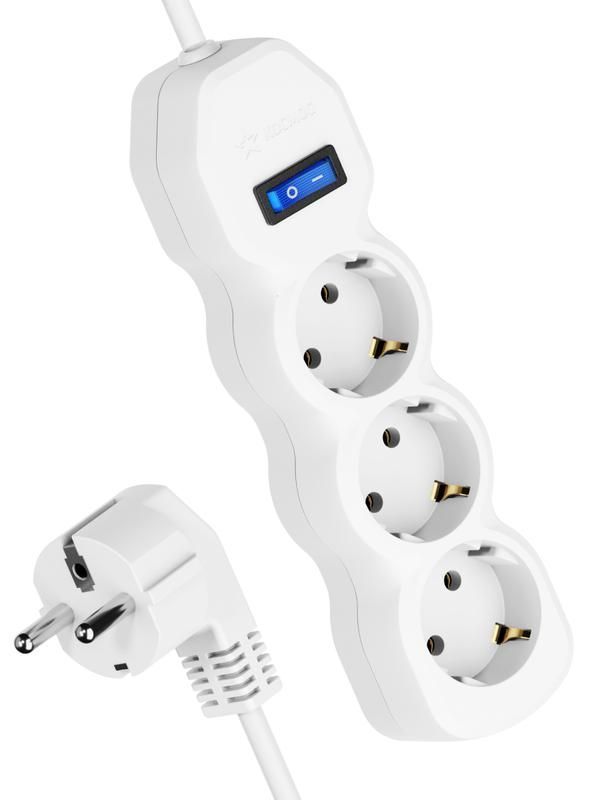 удлинитель 3х3м с заземл. 10а ip20 пвс 3х0.75 с выкл. космос yksm3m-3g-z-v(10a)p от BTSprom.by