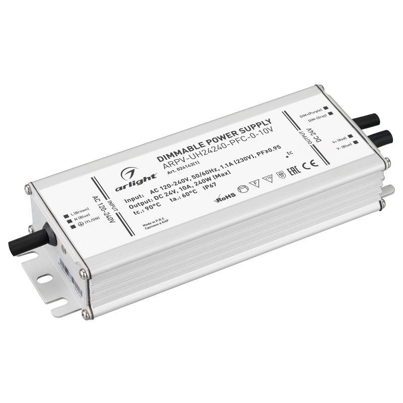 блок питания arpv-uh24240-pfc-0-10v 24в 10.0а 240вт ip67 метал. arlight 024143(1) от BTSprom.by