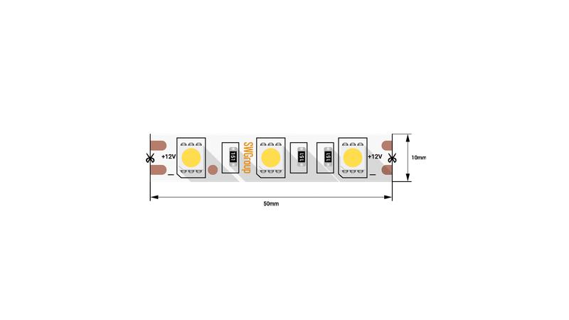 лента светодиодная стандарт 5050 60led/м 14.4вт/м холод. бел. 12в ip20 со скотчем 3м (уп.5м) swg standard 00-00007265 от BTSprom.by