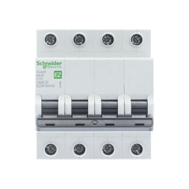  Выключатель автоматический модульный 4п C 10А 4.5кА EASY9 =S= SchE EZ9F34410 фото в каталоге от BTSprom.by