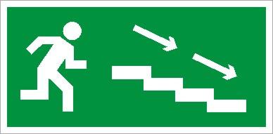 пиктограмма пэу 004 "по лестнице вниз направо" 260х117 бел. oracal uran standard ст 2502004970 от BTSprom.by