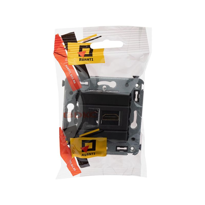  Розетка HDMI 1-м СП Avanti "Черный матовый" тип А-А DKC 4412253 фото в каталоге от BTSprom.by