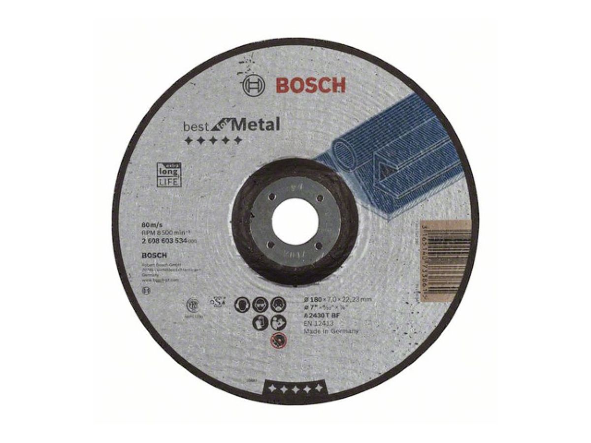 круг обдирочный 180х7x22.2 мм для металла bosch (выпуклый) 2608603534 от BTSprom.by