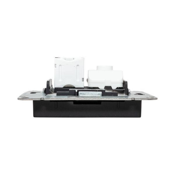  Розетка телевизионная + компьютерная СП Эпика TV + RJ45 кат.5 механизм черн. EKF UP1-SOB-TV+RJ фото в каталоге от BTSprom.by