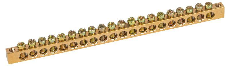 шина no-122-09 pen земля-ноль 6х9мм 20/2 латунная с креплениями по краям эра б0047223 от BTSprom.by