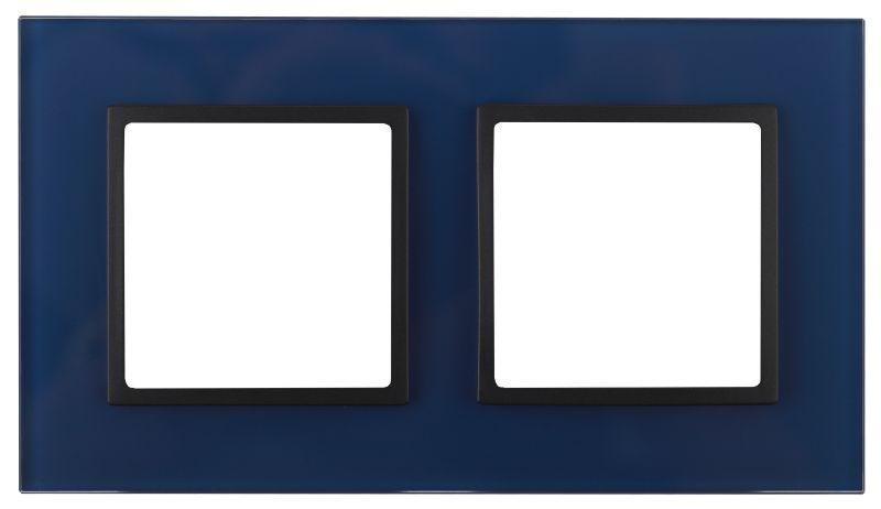 рамка 2-м 14-5102-29 стекло elegance синий+антрацит эра б0034501 от BTSprom.by